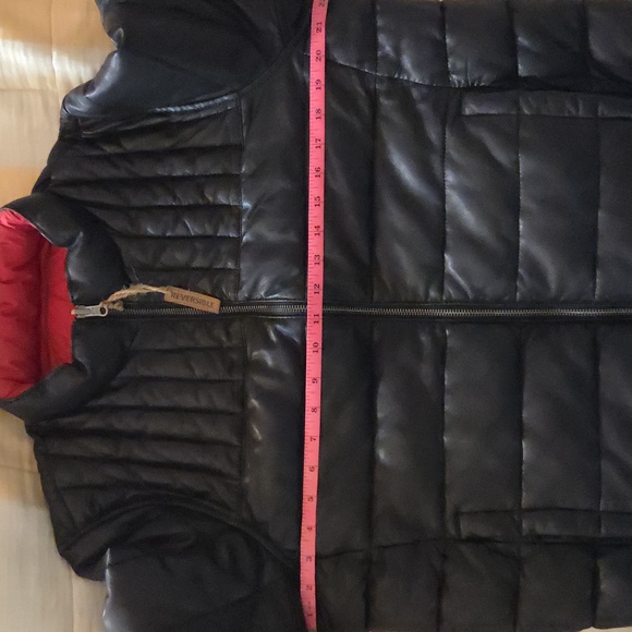 Men's Black/Red Lambskin Reversible Puffer Jacket MISSANI LE COLLEZIONI - Picture 11 of 11